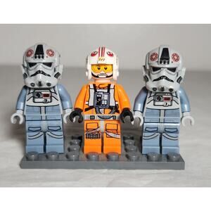 Lego Star Wars Minifigures AT-AT Driver and Luke Skywalker Pilot Lot Of 3 VG+